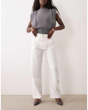 Mango Belted Tailored Trouser - Natural
