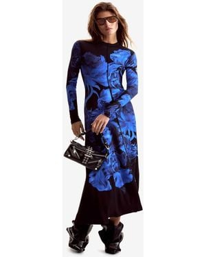 Desigual Maxi-Jurk Met Bloemenprint. C. Lacroix - Blauw