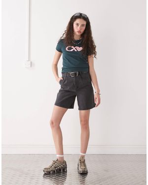 Obey Eli Denim Pleated Shorts - Natural