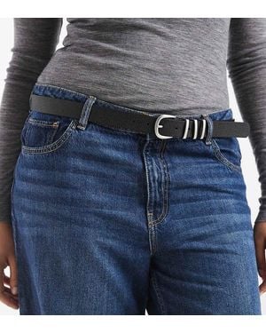 Pieces Plus Pieces Curve Silver Buckle Belt - Blue