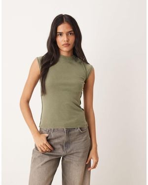 Free People – ever had – knapp geschnittenes t-shirt - Grün