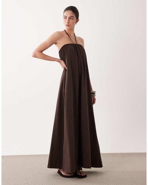ASOS Bandeau Maxi Dress With Tie Detail - White