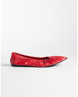 SEQWL Costa - ballerines froncées à bout pointu - Rouge