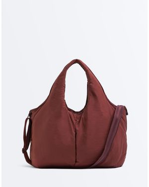 Oysho Contrast Trim Shopper Bag - Purple