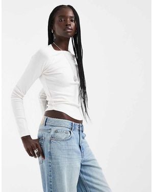 Hollister Long Sleeve Crew Neck T-shirt - White
