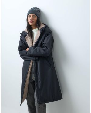 ASOS Longline Rain Coat With Borg Liner - Gray