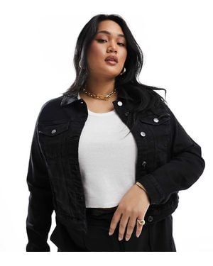 Vero Moda Cropped Denim Jacket - Black