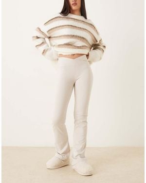 Hollister Gilly Hicks V Waist Flare Trousers - Natural
