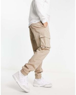 Only & Sons Tapered Fit Cuffed Cargo Trousers - White