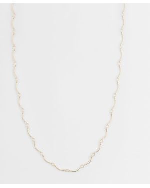 ASOS Asos Design Curve Dainty Necklace With Wavy Chain - White