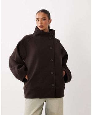 Gina Tricot Funnel Neck Coat - Black