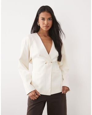 ASOS Tailored Batwing Double Breasted Blazer - White