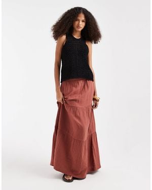 Pieces Boho Tiered Maxi Skirt