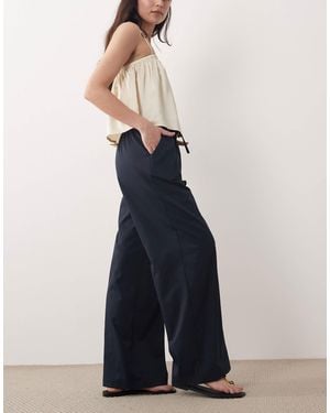 Threadbare Pull On Wide Leg Pants - Green