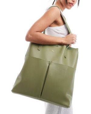 PASQ Two Pocket Tote Bag With Removable Pouch - Green