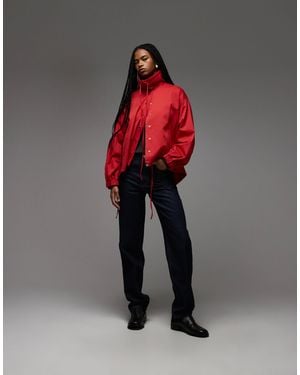 ASOS Funnel Neck Button Through Jacket - Red
