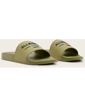 AllSaints Underground Rubber Slides - Green