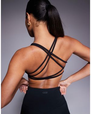 4505 Light Support Cross Back Studio Bra With Removable Padding - Black
