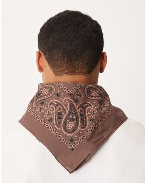 ASOS Bandana à imprimé cachemire - marron et blanc
