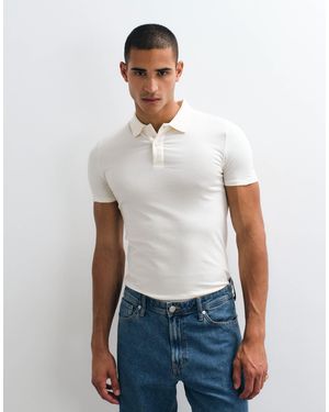 ASOS Essentials Muscle Fit Polo - White