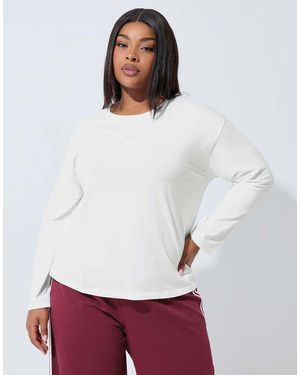 Yours Clothing Long Sleeve Oversized T-Shirt - White