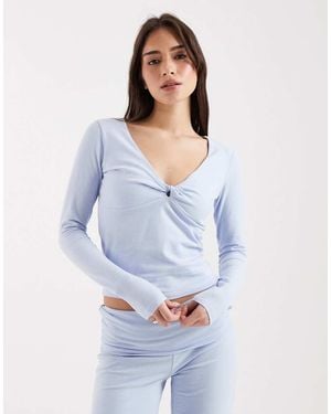 Cotton On Lounge Dreamy Soft Twist Long Sleeve Top - White