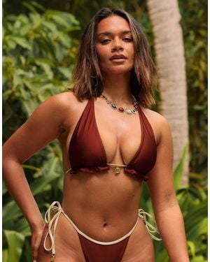 Kulani Kinis Cinnamon Sugar Halter Bikini Top - Green