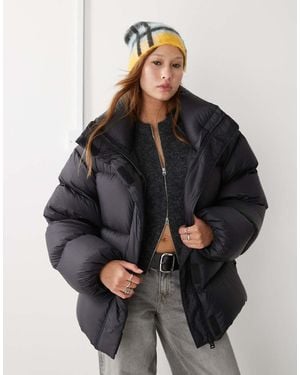 Weekday Ten Oversized Down Puffer Coat - Grey