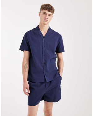 Aray Seersucker Shorts - Blue