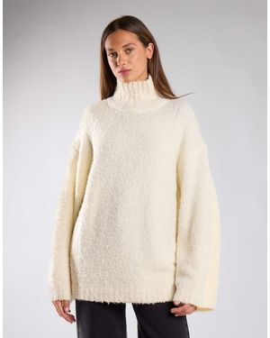 Glamorous Relaxed Fit Wide-Sleeve Knit Jumper - Natural
