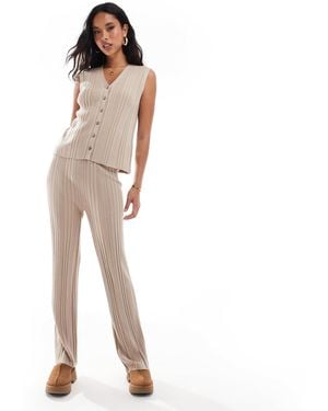 In The Style Pantalon d'ensemble en maille - marron clair - Blanc