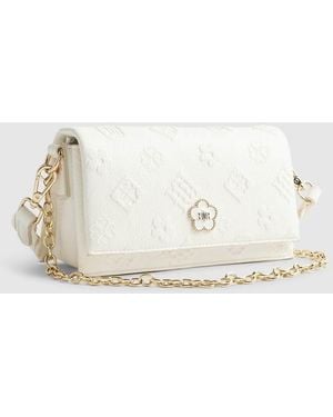 River Island Embossed Monogram Cross Body Bag - Natural