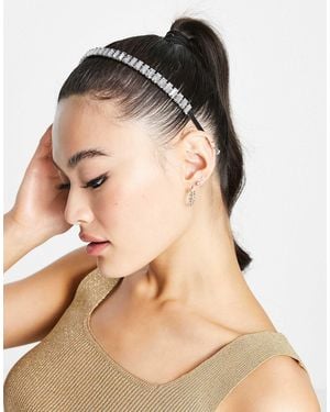 ASOS – farbener haarreif mit transparentem strass-stabdetail - Natur