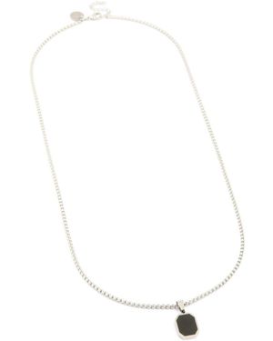 Lovisa Waterproof Stainless Steel Enamel Tag Pendant Necklace - White
