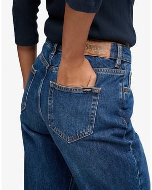 Superdry – straight-jeans aus baumwolle - Blau