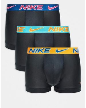 Nike Essential Microfibre 3 Pack Trunk Pixelated Logo - Blue