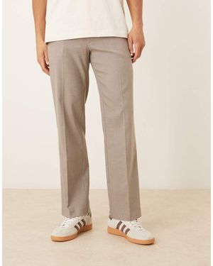 ASOS Smart Straight Leg Trousers - Natural