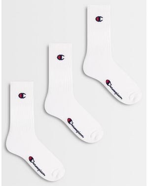 Champion Basics 3Pk Crew Socks - White