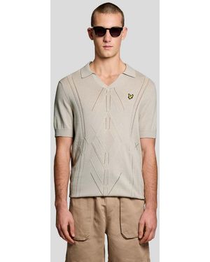 Lyle & Scott Mid Knits Argyle Knitted Polo - Grey