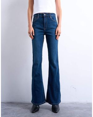TOPSHOP Jamie Flare High Rise Jeans - Blue