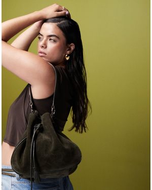 ASOS Sac porté épaule en daim - Vert