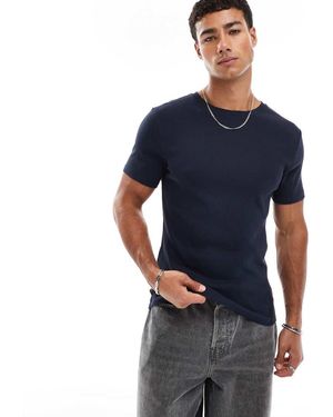 ASOS Essential Muscle Fit Rib T-Shirt - Blue