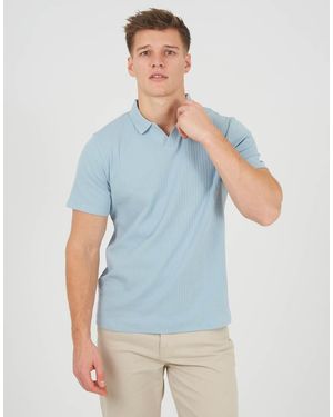 Brave Soul Trophy Neck Polo Shirt - Blue