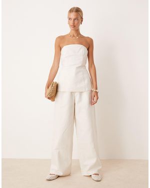 Tala – elegante hose aus schwerem leinenmix - Natur