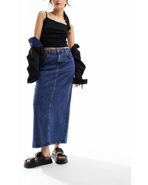 Object Denim Maxi Coloumn Skirt - Blue
