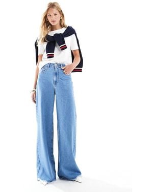 ASOS Jeans Con Fondo Ampio E Vita Alta Stretti - Blu