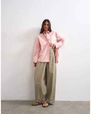 TOPSHOP Nette Casual Technische Broek Met Overslag En Gespdetail - Roze
