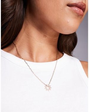 ALDO Sunburst Pave Sun Chain Necklace - White