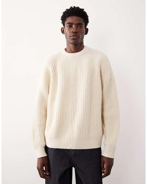 ASOS COLLECTIVE Oversized Knitted Wool Jumper - Natural