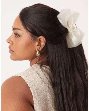 ASOS Hair Claw With Organza Fabric Bow Detail - Black